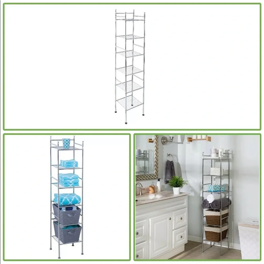 🎉HP🎈Bathroom Storage Shelving Unit 6-Tier Metal